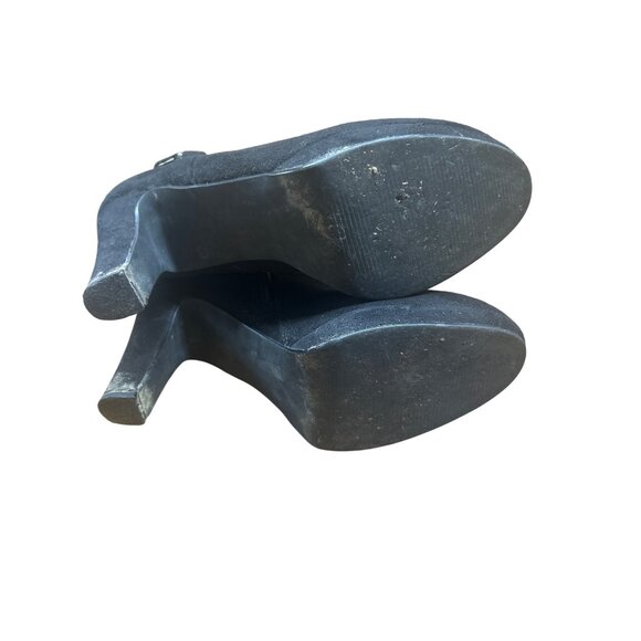 Coach & Four Womens Tall Black Heeled Boots Size 7.5M Suede Upper - Picture 2 of 6